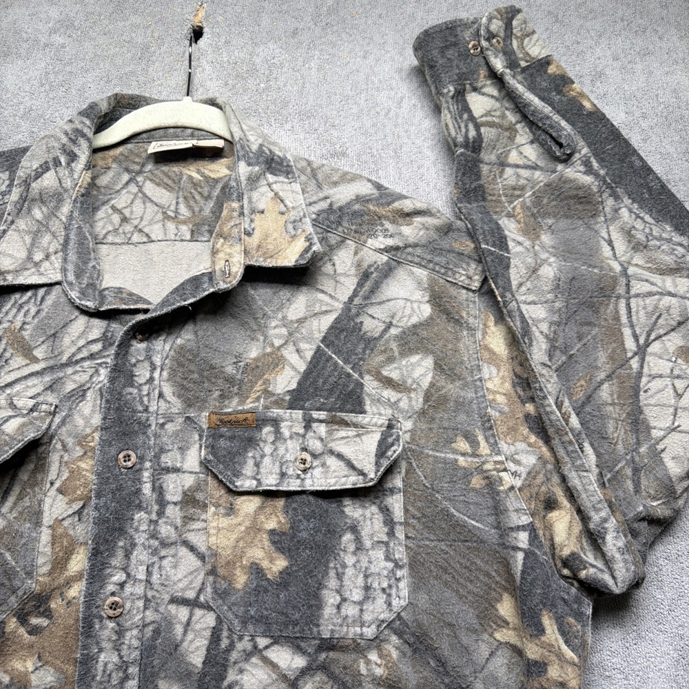 Woolrich Camo Shirt Jacket Men's 2XL Fleece‎ Lined Button Front Hunting
